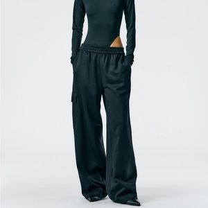 NWT Tibi active knit wide leg pull on pants XL